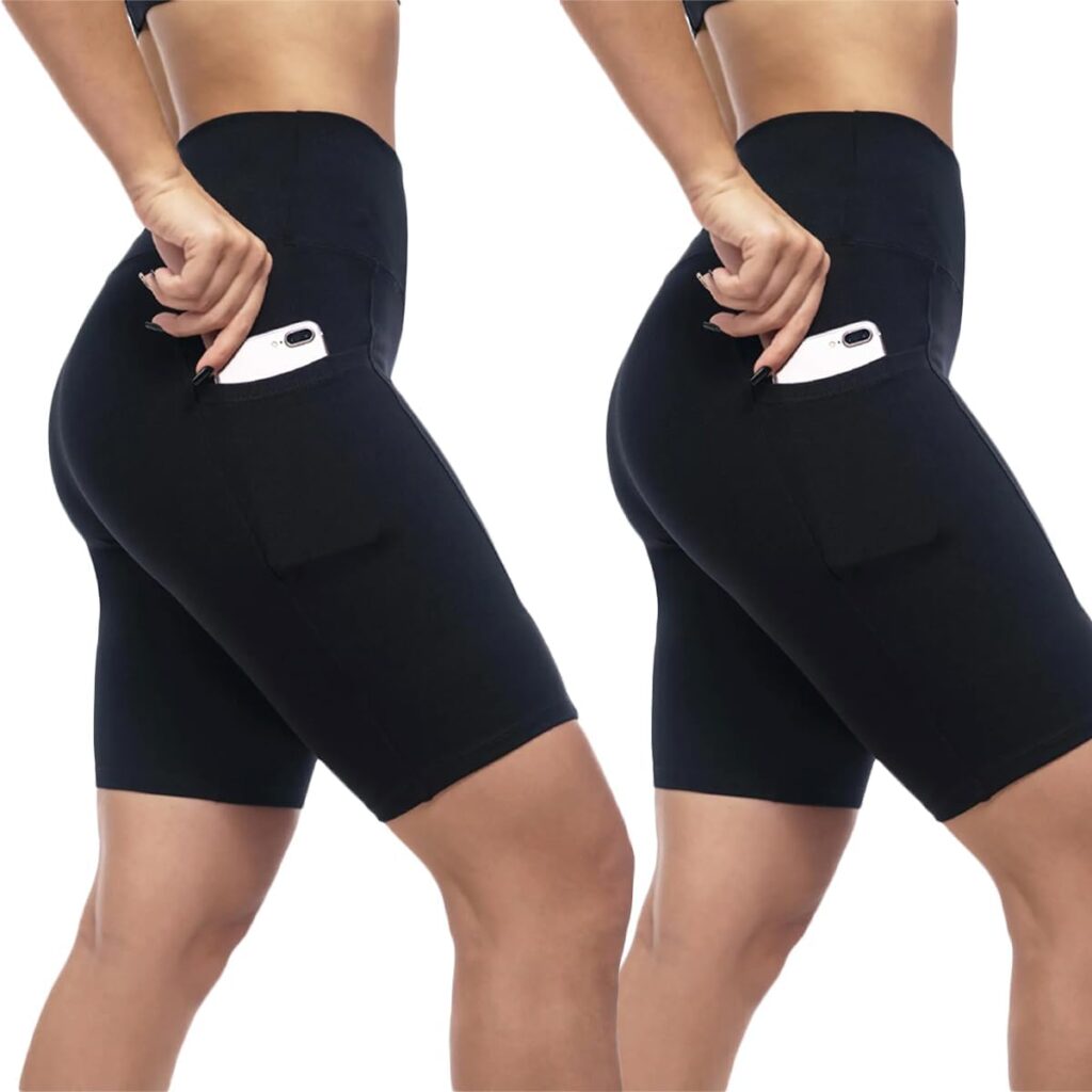 Kit 2 Shorts Legging Feminino Bermuda Fitness Preta Cintura Alta Com Bolso Lateral 2 51f8 x QMdL. AC SL1200