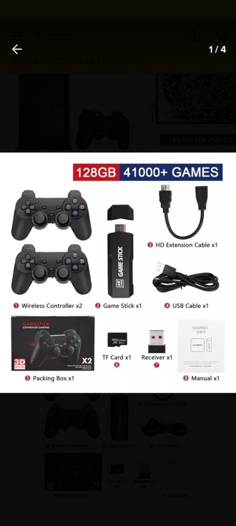 GD10 Video Game Stick Embutido 40000 Jogos 128G 2.4G Controlador Sem Fio HD Console de Videogame Retrô 4k HD Console de Videogame 12 610KC38eSDL. AC SL1500