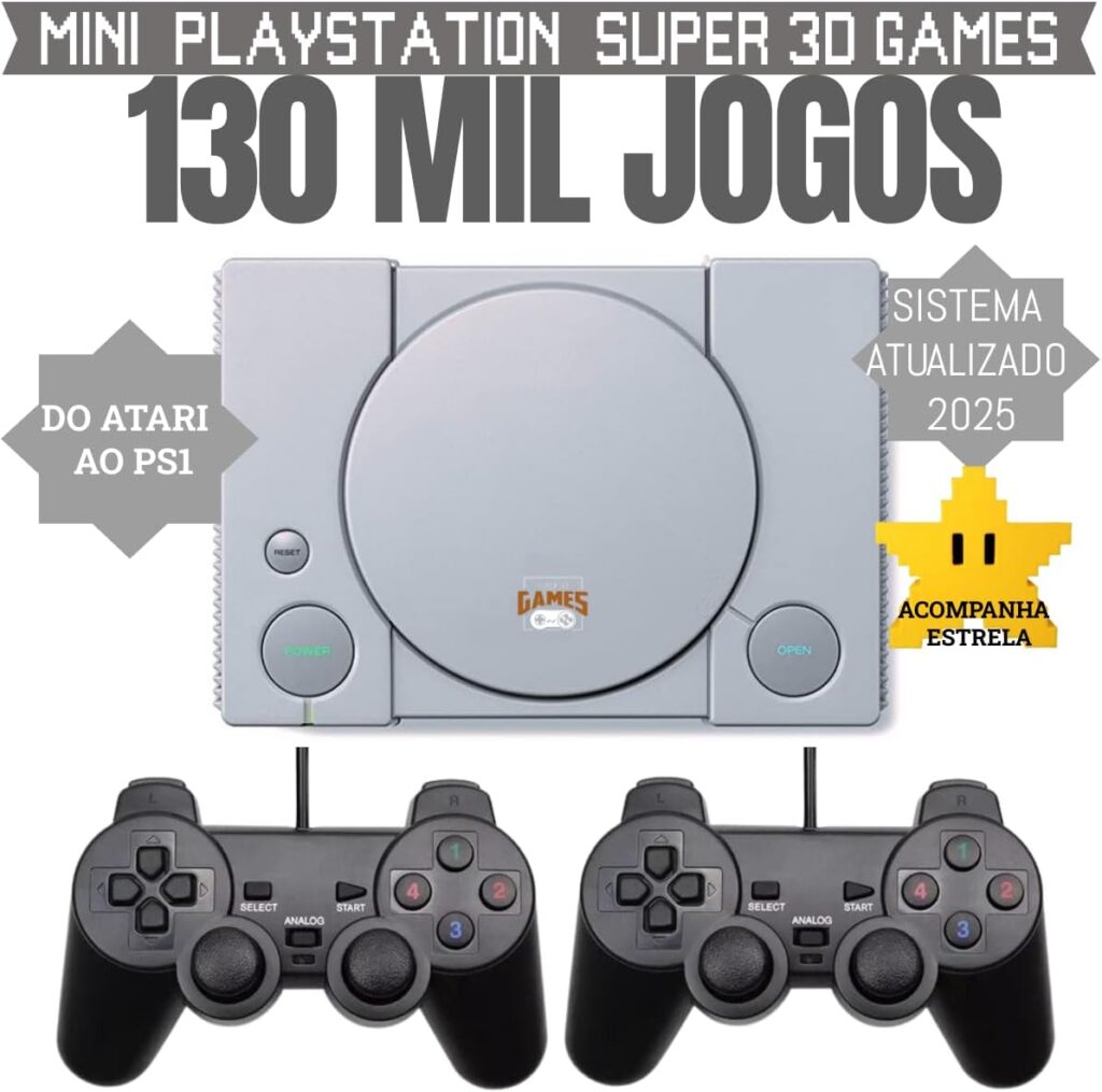 Mini Console Retrô Super 3D Games PSX Retro com 130 mil jogos e 2 Controles 3 617rVUfc18L. AC SL1200