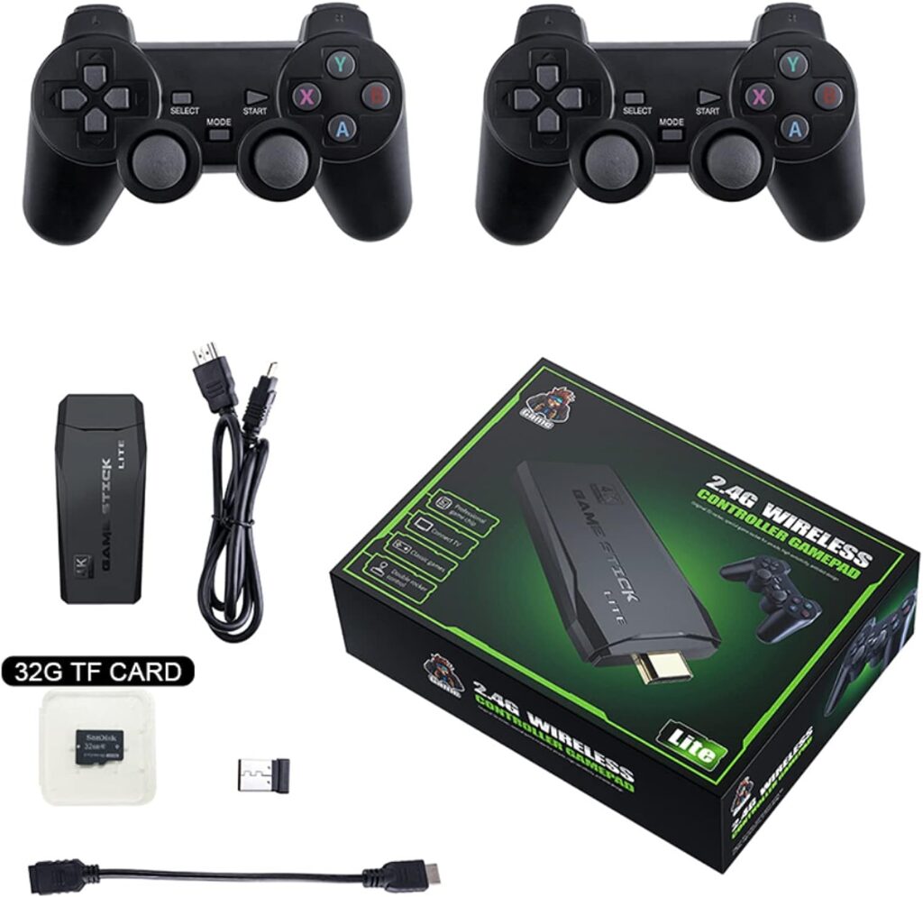 XUXL Consoles de Videogame, 4K 2,4G Wireless 10.000 jogos 32/64GB Retro Classic Gaming Gamepads Controlador da família de TV para PS1/GBA/MD, Q274816IXR5P0O488CLRF7 12 61H7LzYs5rL. AC SL1500