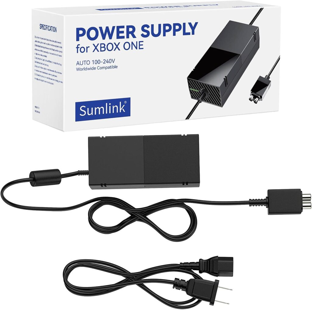 Power Supply Brick for Xbox One, AC Adapter Cable Replacement Kit for Xbox One Console Games, Auto Voltage 100-240V, Black 1 61HTRBhnQGL. AC SL1500