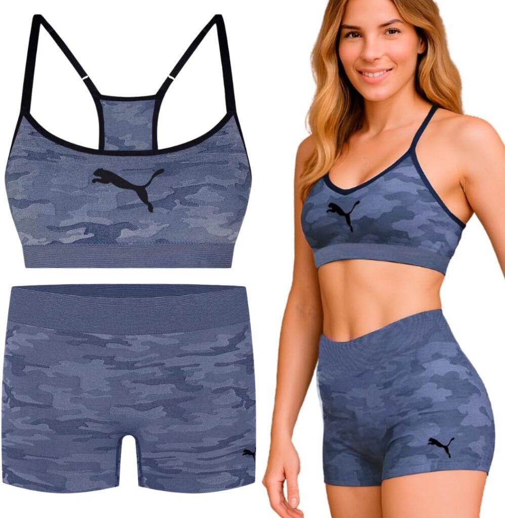 Conjunto Fitness Sem Costura Puma Top Com Bojo e Short Anatômico Academia Feminino Adulto 4 61MdPgYCPL. AC SL1080