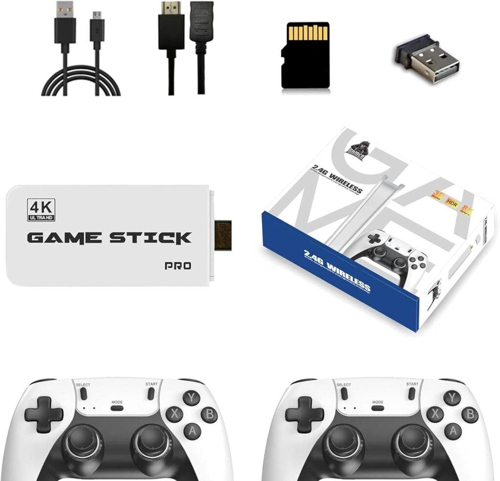 Retro Game Stick ,4k Hdmi Output 2.4ghz Wireless Tv Retro Gaming Console, Plug and Play Video Games with 20,000+ Games and 9 Built-in Emulators (White). 11 61alecxMoL. AC SL1500