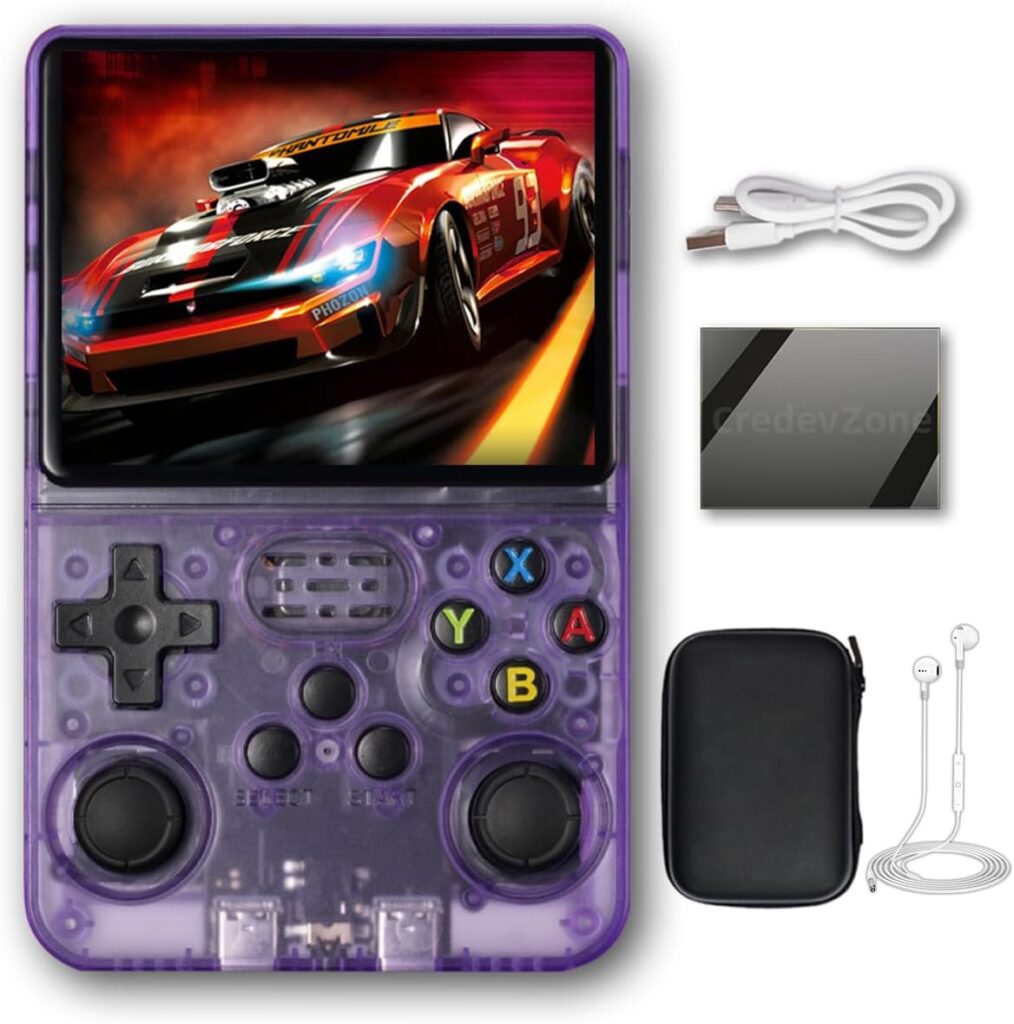 R36S Handheld Game Console 3.5-inch Retro Handheld Video Games Consoles Built-in Battery Portable Style Hand Held System Purple Transparent 5 61zYjPxKGjL. AC SL1280