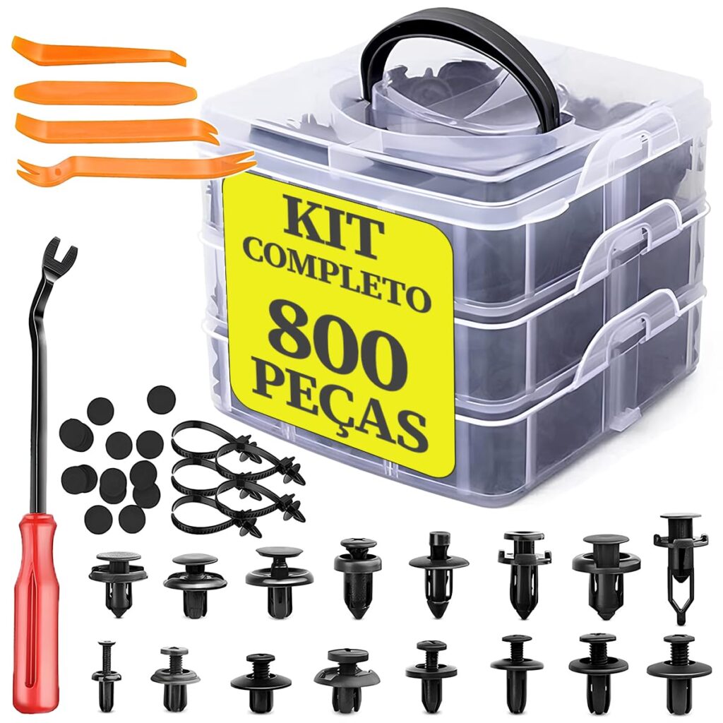 Clipes Fixação de Carro Maleta C/ 800 Pçs + Estpátula e Grampos de Plástico Universal Carro Painel Para Lama Rebite Prendedores De Carro Corpo do Carro Parafuso Misto Rebite Fixadores Pino Carenagem 3 716STcHLO L. SL1200