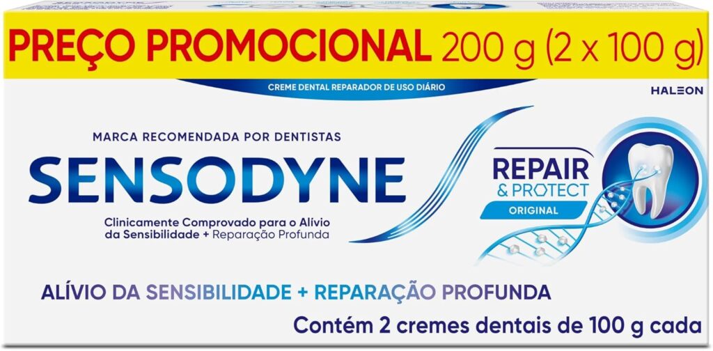 Sensodyne Creme Dental Repair e Protect com Flúor, Reparação Profunda, Alívio da Sensibilidade, 2 unidades, 100g cada 3 717wyqEFg3L. AC SL1500