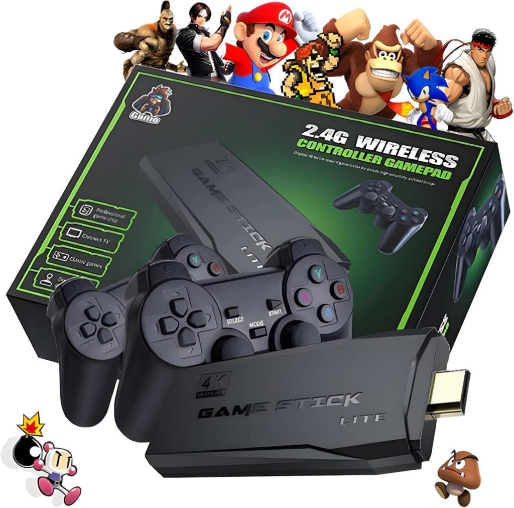 Game Stick Retrô 4K 64gb Original Versão Atualizada - 20 Mil Jogos Com 2 Controles Sem Fio - Smart Video game TV Stick - Game pendrive 7 71BFkupJHrL. AC SL1500