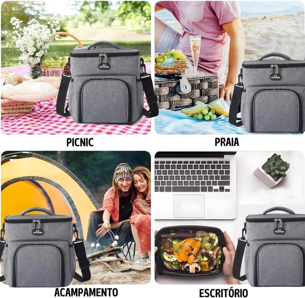 Bolsa Térmica Lancheira para alimentos bebidas passeio viagem fitness grande capacidade (AZUL) 6 71MDQTXq88L. AC SL1100