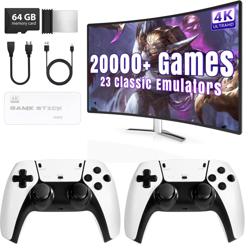 Wireless Retro Game Console Stick, Plug and Play Video Gaming Console with 64G/20000+Games, HDMI Output for TV with 2.4G Wireless Controller 10 71bJn66AgVL. AC SL1500