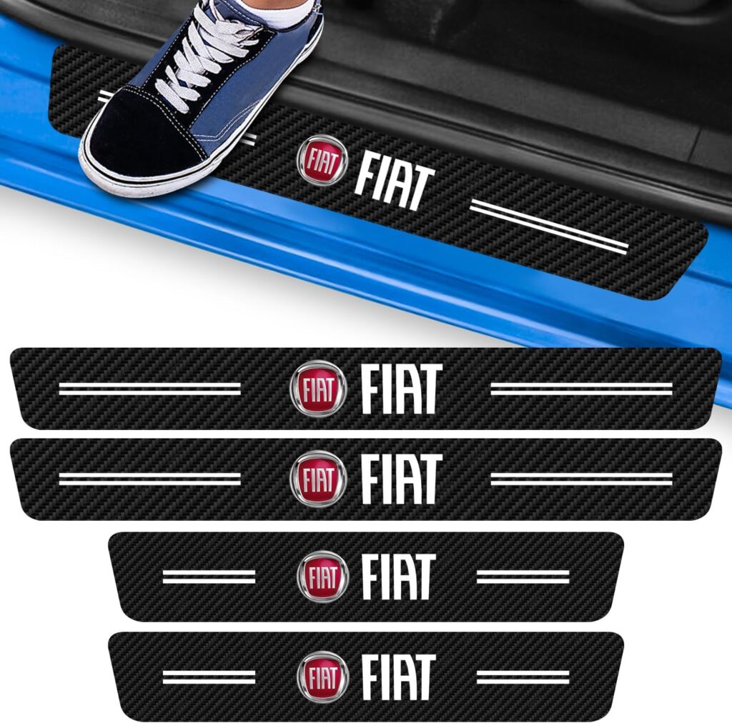 Kit 4 Adesivos para Soleira de Porta de Carro em Fibra de Carbono - Proteção Anti Arranhões (FIAT) 1 71pJsSk7wcL. AC SL1500