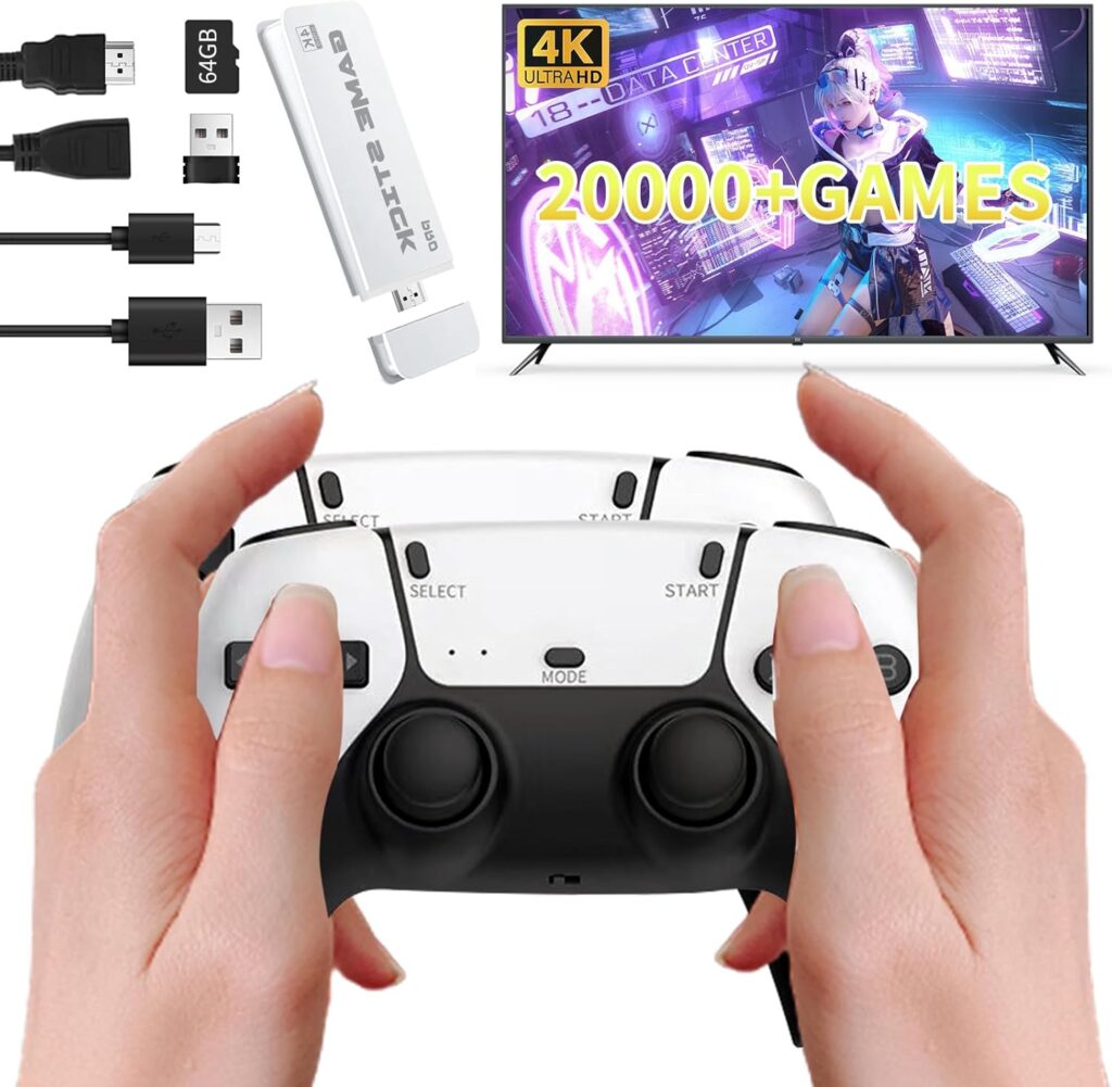 M15 Retro Game, 4K HDMI Output & Wireless Controller Plug and Play Video Game Console with 20000 Games, 4K High Definition HDMI Output for TV with Dual Controllers 4 71sWDBim01L. AC SL1500