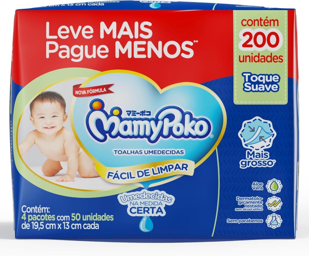 MamyPoko Lenços Umedecidos Toque Suave 200 Unidades 2 815E023CXoL. AC SL1500