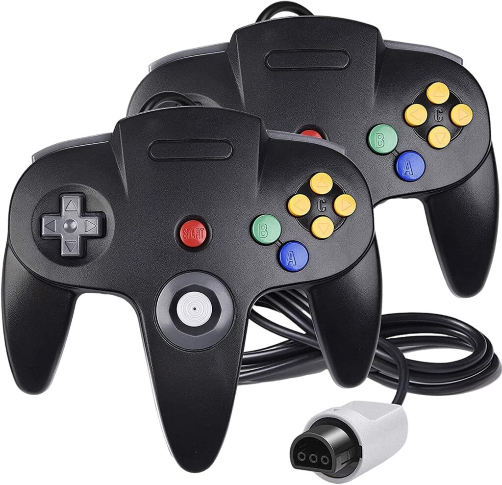 Burcica Joystick de Controle Clássico com Fio 64 para Console N64 Game System N64 (2 Unidades, Preto) 7 81Rs2O4BUL. AC SL1500