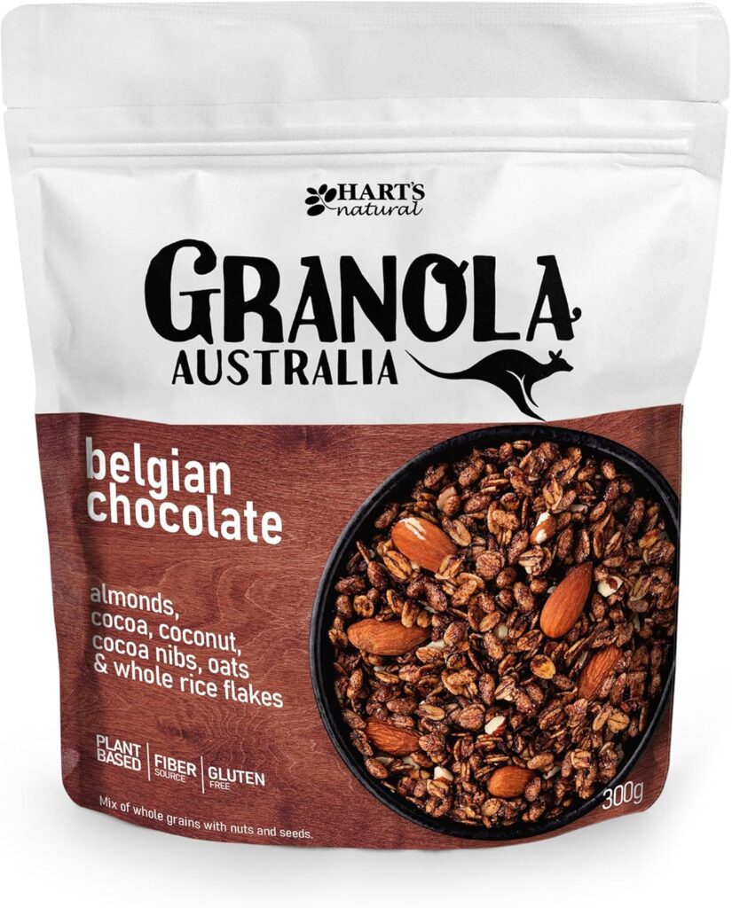Hart's Natural Granola Australia Belgian Chocolate | Granola Sem Glúten, Sem Lactose, Vegano | 100% Natural | Alto em Fibras | Snack Saudável | 300g 2 81uCG7XxxZL. AC SL1500