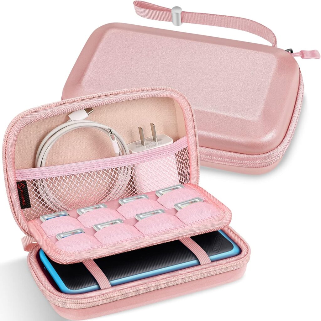 Capa Fintie Carry compatível com Nintendo 2DS XL/New 3DS XL LL, capa protetora rígida portátil para viagem, bolsa para console 3DS XL LL/New 2DS XL com compartimentos para jogos e bolso interno, Rose 2 81xjWJ5syWL. AC SL1500