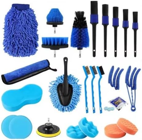Kit de Limpeza Automotiva 25 Peças – Completo para Lavagem, Polimento e Detalhamento (Detailer), Ideal para Carros e Motos, Inclui Panos, Escovas, Aplicadores e Acessórios 6 41VNCsSQ8UL. AC