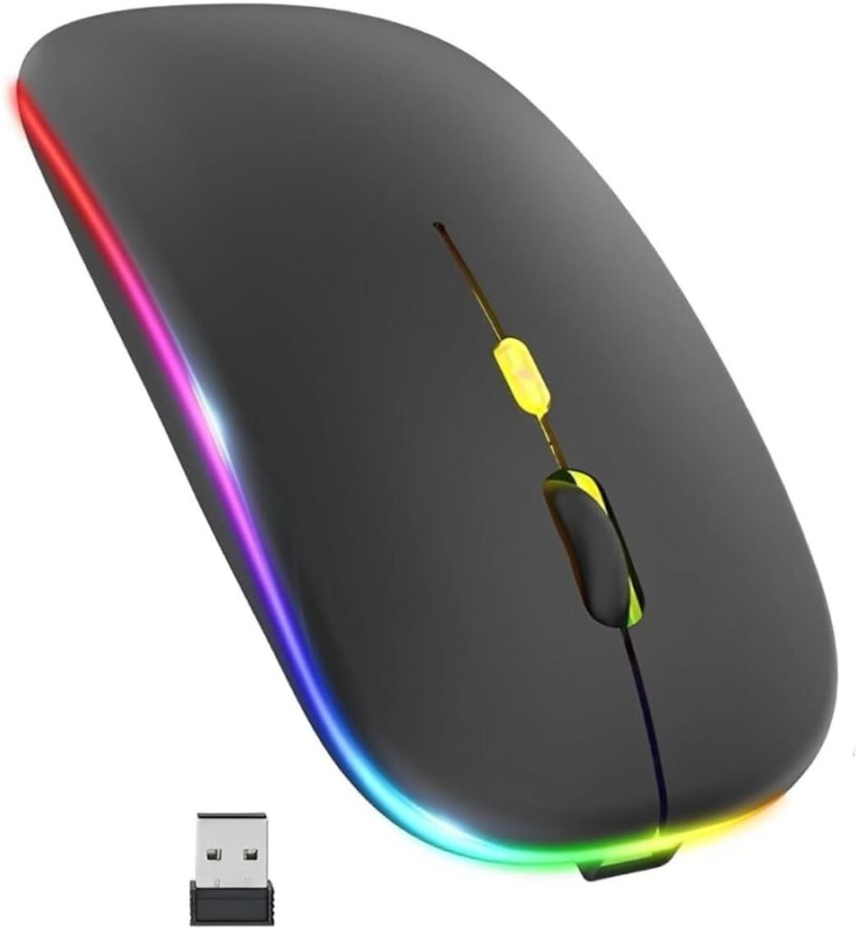Mouse Sem Fio Rgb Gamer Recarregável Bluetooth Óptico Led Colorido Ergonômico USB 2.4 GHz Alta Precisão Ajuste Dpi 9 511LXKwXl5L. AC SL1200