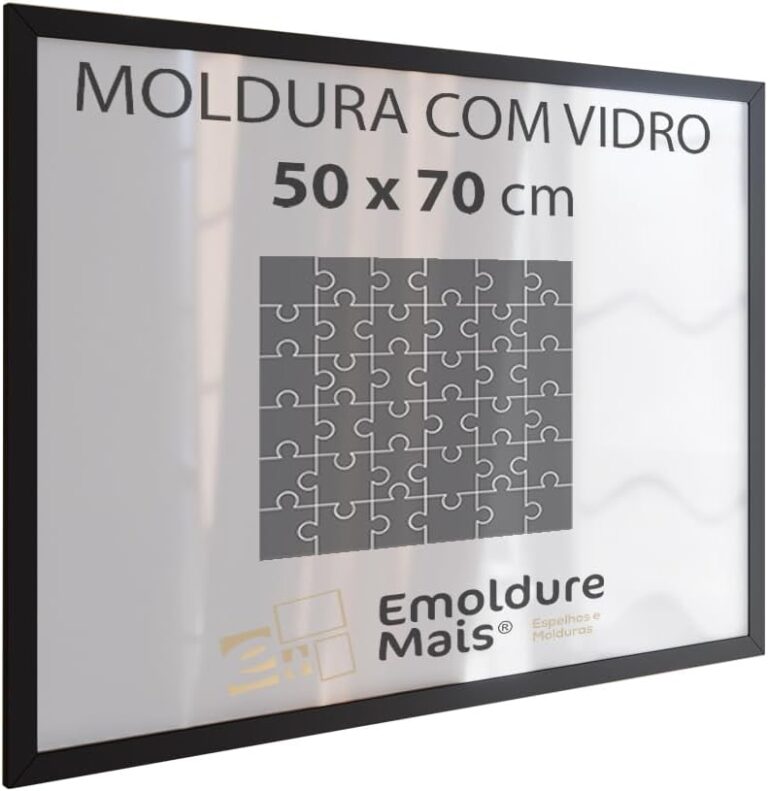 Moldura com Vidro 50×70 cm para Quebra Cabeça 1000 peças Grow Puzzle (Preta)