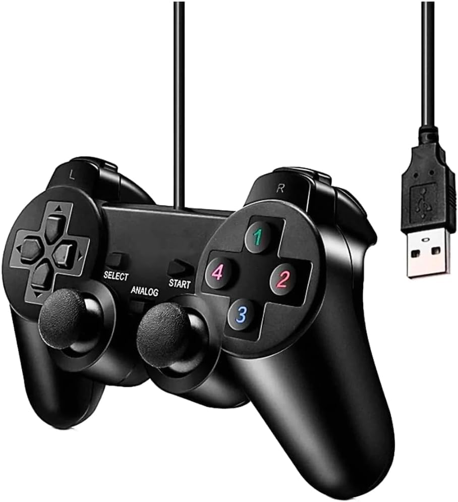 Controle Gamer Joystick PC conexão USB Computador Notebook com Fio cor Preto 1 51F2BuvL kL. AC