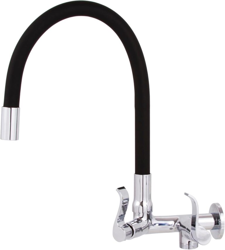 Torneira Flexível de Parede com Saída para Máquina de Lavar Louça e Roupa Tubo Preto Samer