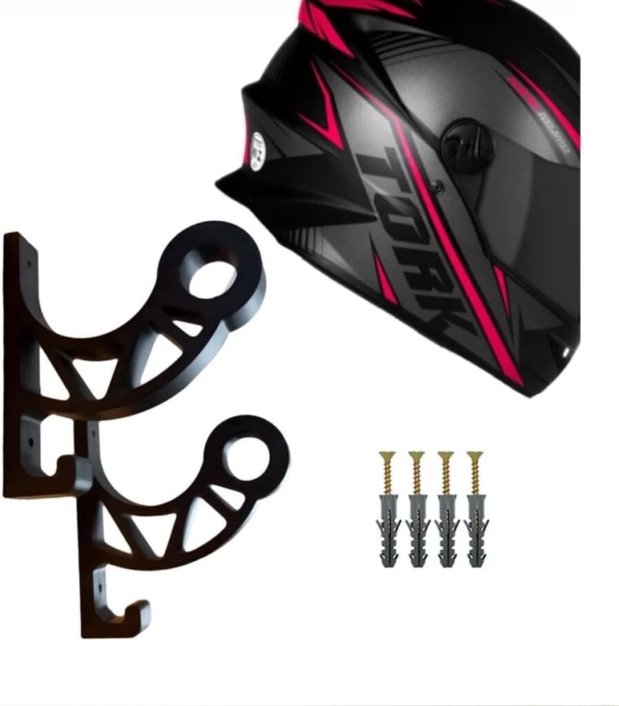 Kit 2 Peças Suporte de Parede para Pendurar Capacete de Motocicleta, Preto 1 51gj0M6uGuL. AC SL1200