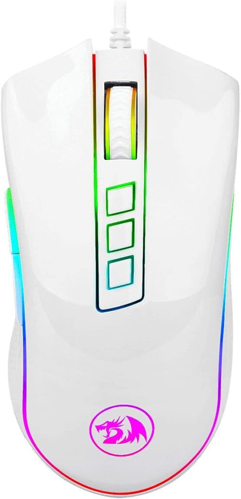 Mouse Gamer Redragon Cobra, RGB, 7 Botões, 10000DPI, Lunar White 7 51kJuzKBfDS. AC SL1500