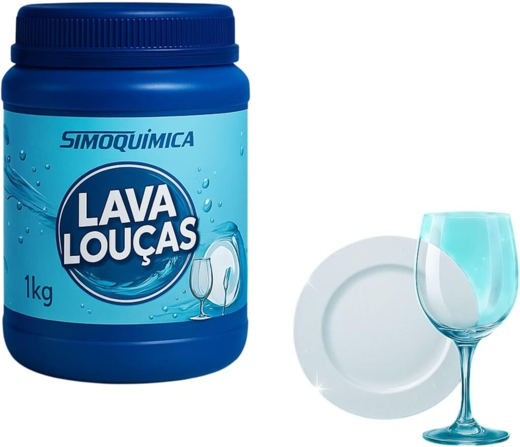 Detergente Para Lava Louças Em Pó Desengordurante Simoquímica Mais Brilho Secante 1kg Limpeza profunda Brilho Intenso Remove Gordura Biodegradável 3 61 jNGD5ayL. AC SL1500