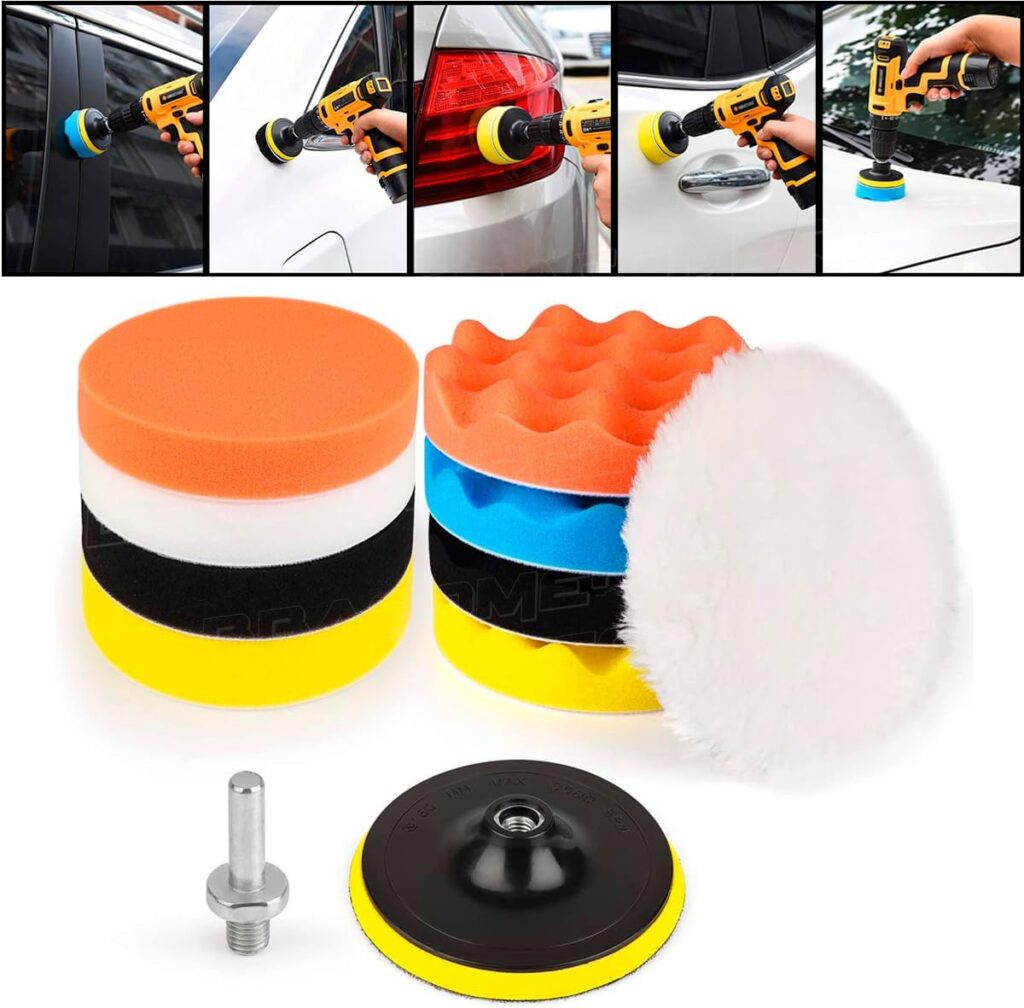 Kit Para Polimento 3 Polegadas Automotivo 11 Peças Com Adaptador M10 para Furadeira Parafusadeira Conjunto de Boinas para Polir Carro Moto 1 618F0bfEqaL. AC SL1200