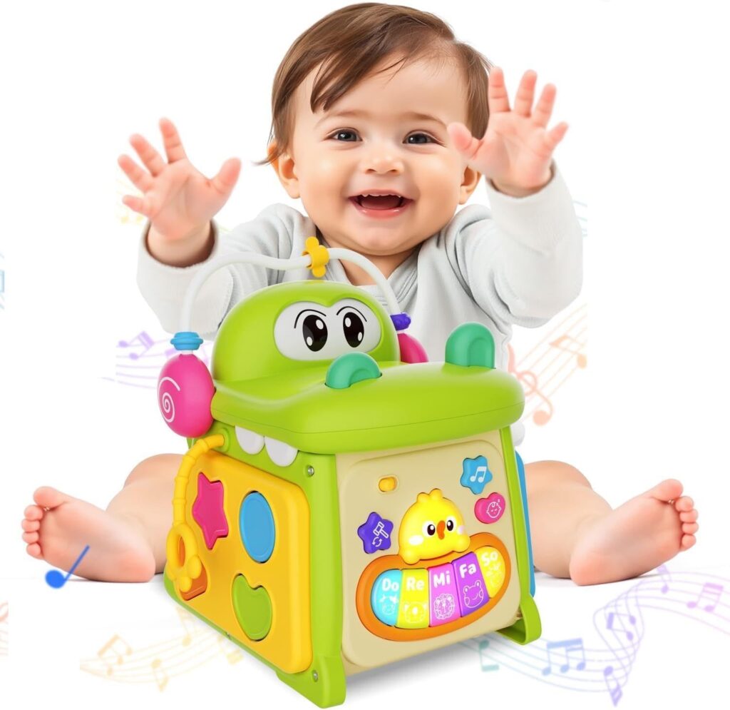 Cubo 8 em 1 Crocodilo Infantil - Brinquedo Educativo Interativo para Crianças, Estimula Habilidades de Reconhecimento de Formas e Cores - MJ BRANDS 2 61LGp5E3OL. AC SL1500