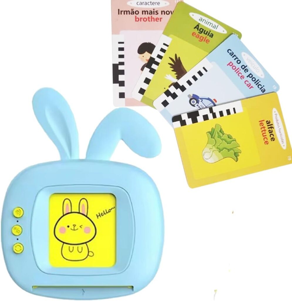 Brinquedo Card Infantil Cartão Fala Inglês Português Coelho Apraxia Autismo - Azul 11 61TsRNd11L. AC SL1200