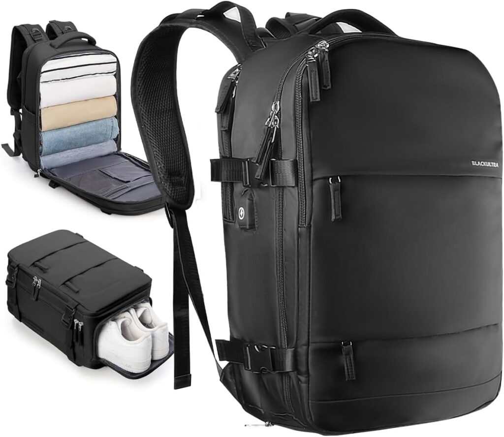 Mochila para Laptop 15,6" com Porta USB, Aprovada para Avião, Leve e Resistente, Ideal para Faculdade, Trabalho, Negócios e Viagem, Mochila Unissex, Com Compartimentos, Preto 10 61V6uEZJqL. AC SL1200