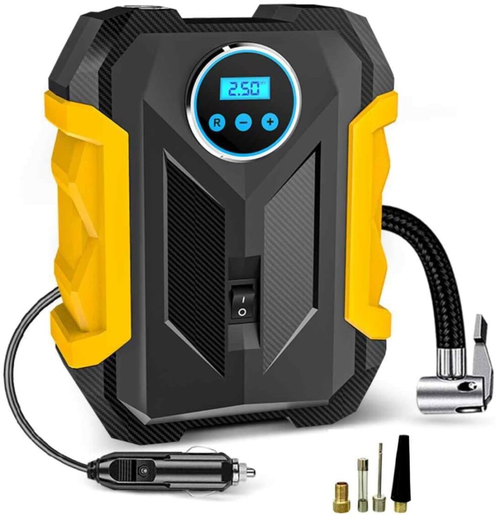 Compressor de Ar Digital para Carro Bomba Automática Inflador de Pneus Portátil com Luz LED 4 61VyJlmJIwL. AC SL1280