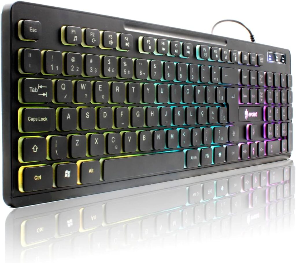 Teclado gamer multimídia QWERTY Abnt2 USB Teclas Silenciosas Antighosting Led RGB Rainbow Slender Eg-212 para Pc Notebook Xbox Series X S Ps4 Ps5 5 61aDHdt3vNL. AC SL1200