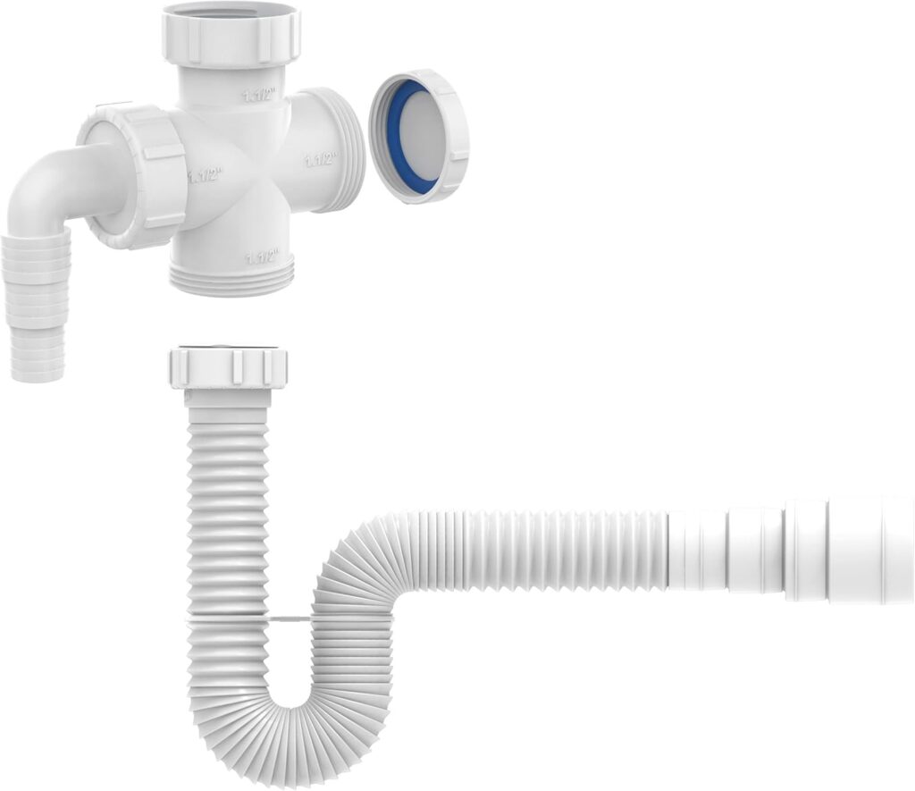 Conexao Pia Maquina Lavar Louca Roupa Cruzeta 1.1/2 030402 e Sifao 030101 Branco Cor:Branco 3 61agOu7uBiL. AC SL1500