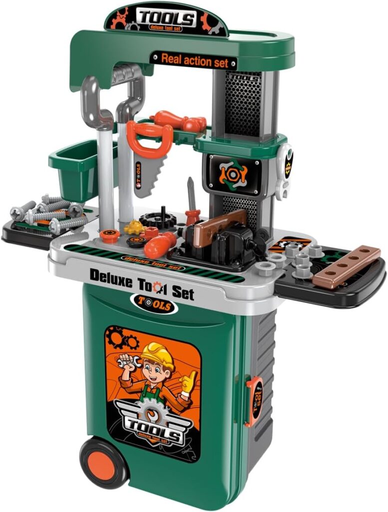 Replay Kids Bancada Maleta de Ferramentas Infantil Completa 3 em 1 Deluxe Tools Oficina de Brinquedo Com Vários Acessórios Multicolorido 1 61c6FvUwMiL. AC SL1200