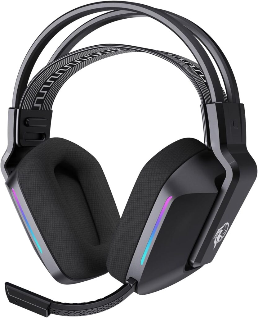 ILID Fone de Ouvido Gamer Bluetooth 5.2 com Microfone Removível,Conexão Dual(Sem Fio/Cabo 3.5mm),Alto-Falante 50mm,Surround 7.1,RGB,Bateria 1000mAh-Headset para PC/PS4/Escritório/TV(Preto) 5 61foJujkG7L. AC SL1500