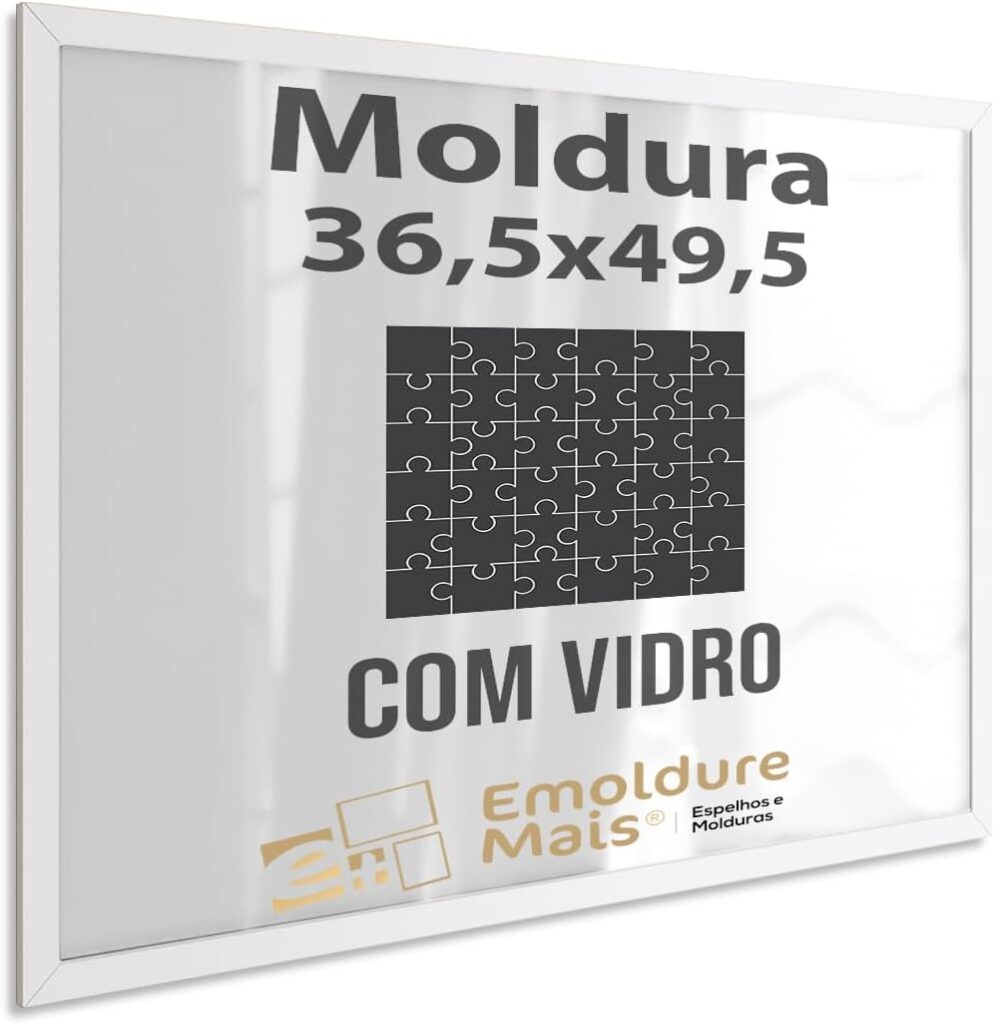 Moldura com vidro para quebra cabeça cabeca 500 peças 49,5x36,5 Grow Puzzle Puzzles cor Branca 2 61xjCuaGn5L. AC SL1200