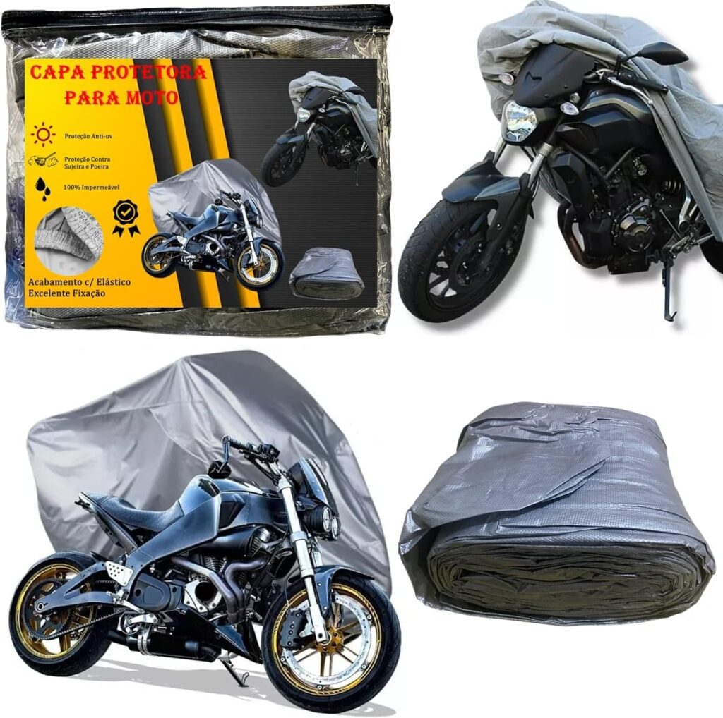 Capa Cobrir Moto Protetora Forrada 100% Impermeável Anti-uv Não Risca (M) 3 71 I8W7Et1L. AC SL1200