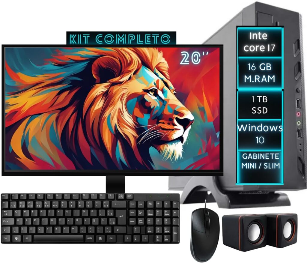Mini Pc Home Office Computador Cpu Desktop Completo Intel Core I7 16GB SSD 1 TB Monitor HDMI 20' Teclado e mouse Caixa de som WI-FI usb DreamComputers DCP-MINI10 6 7116NuvLELL. AC SL1500