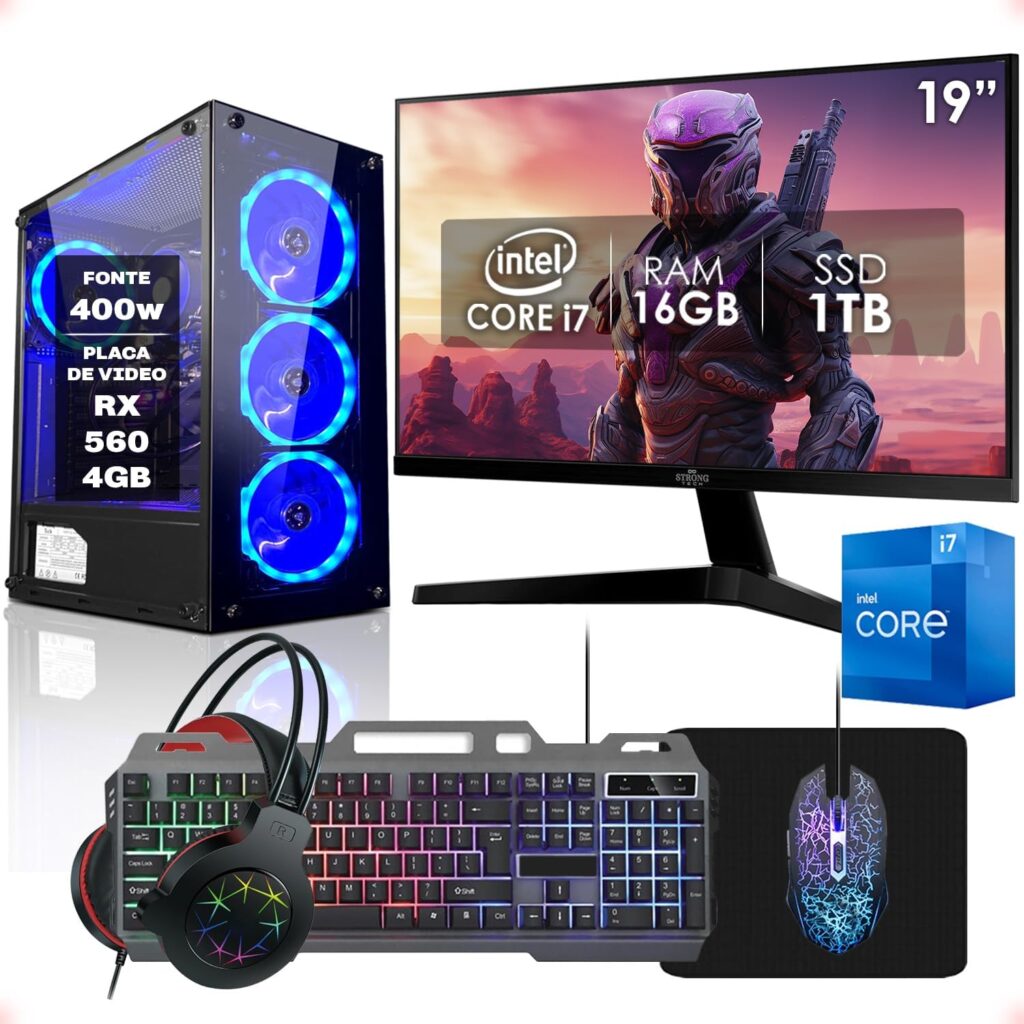 PC Gamer Completo Intel Core i7 16GB SSD 1TB Radeon RX 560 4GB Monitor 19" Kit Gamer Fonte 400W Strong Tech 4 713ZCQtC8yL. AC SL1500