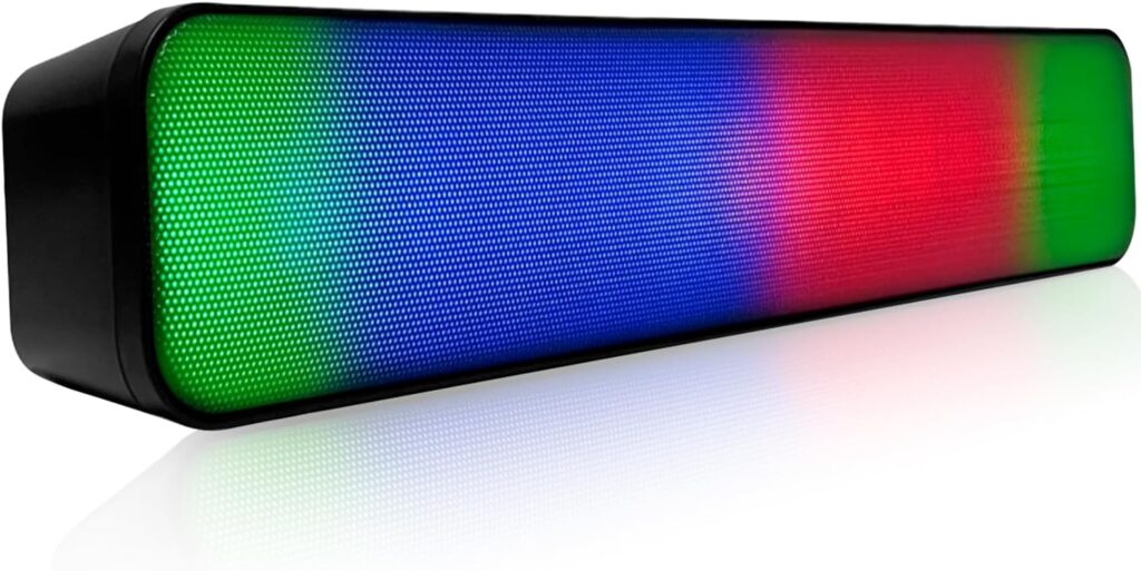 Caixa Caixinha de Som Gamer Bluetooth Pc Soundbar Gamer Led Rgb Para Computador Tv Notebook Gamer Usb Auxiliar P2 Luz de Led Sincronizada 2 71AM8EzIk6L. AC SL1500