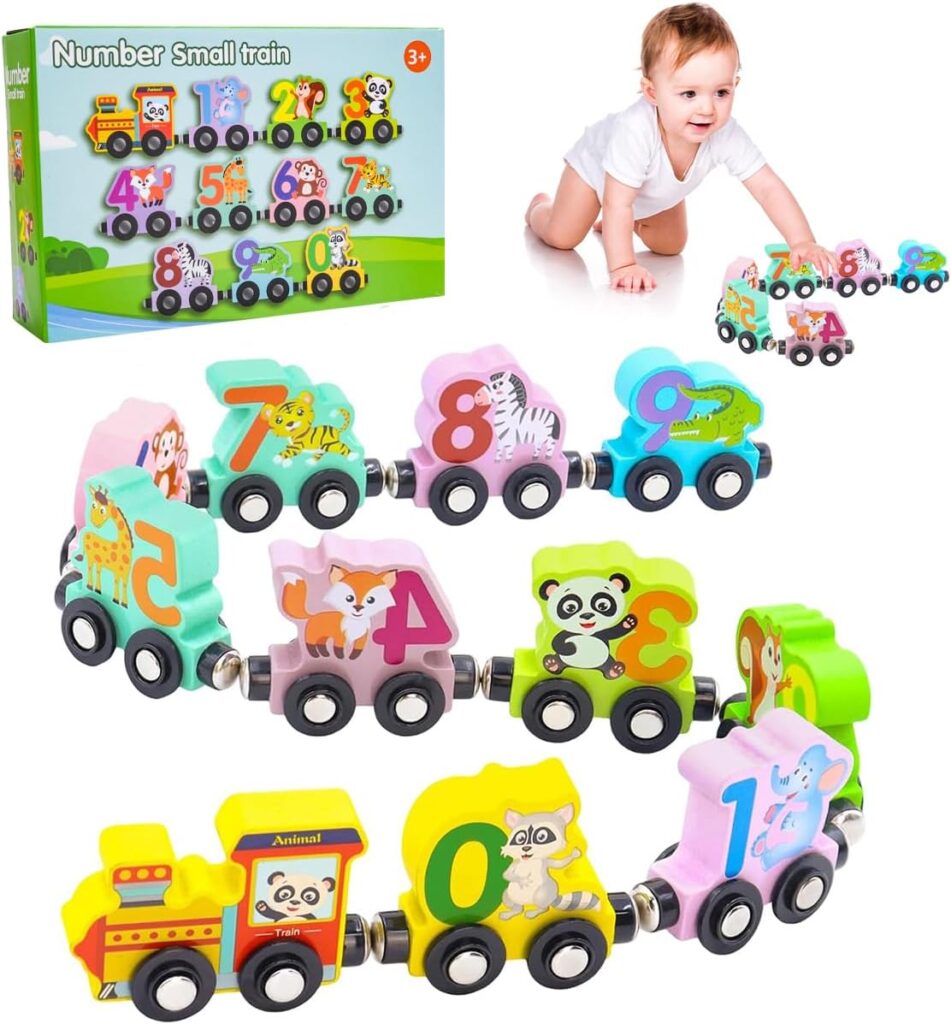 Trem Veículos Magnético de Madeira Montessori Educativo Brinquedo Infantil Com Números e Animal 1 71K9sACv9zL. AC SL1200