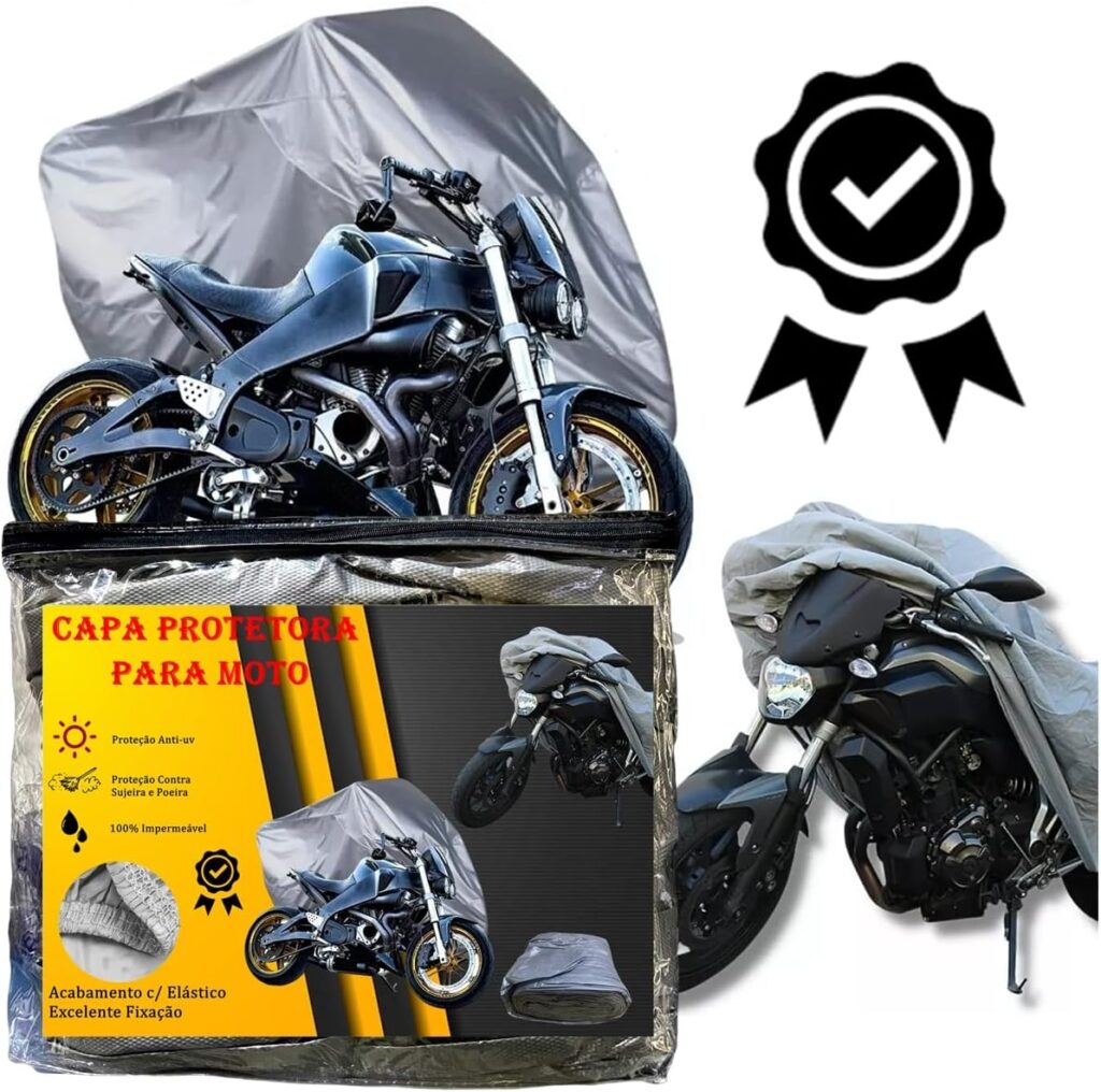 Capa de Cobrir Moto Protetora Sol Chuva Poeira 100% Impermeável (M) 4 71QlVRriEQL. AC SL1200