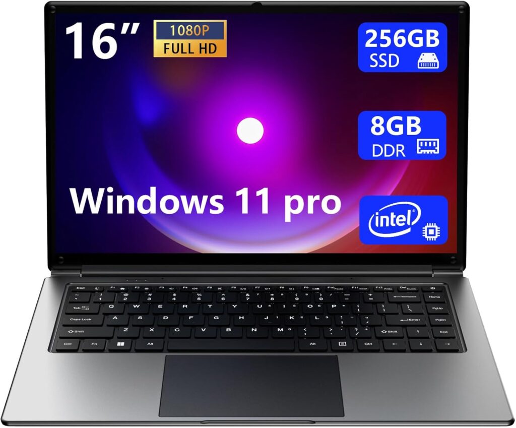 laptop de 16 polegadas, 8 GB DDR 256 GB SSD, laptop portátil expansível até 1 TB, CPU quad-core Pentium até 2,64 GHz, bateria de 9000 mAh, interface mini HDMI, interface USB 3.0, Wi-Fi de banda dupla 4 71SWGBdy56L. AC SL1500