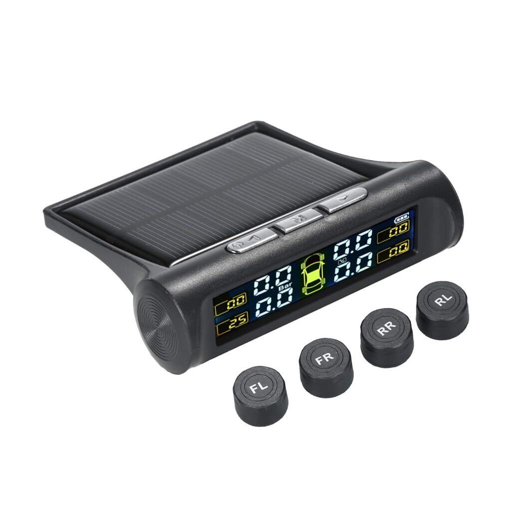 Sistema de Monitoramento Sem Fio Solar da Pressão dos Pneus, TPMS, com 4 Sensores Externos 12 71i6HwUe0EL. SL1500