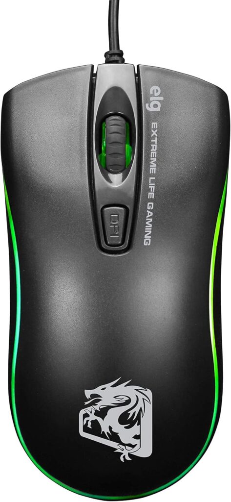 ELG, MGDW, Mouse Gamer Dragon War, 4 Botões, Até 2.400 DPI, LED 7 Cores Estilo Breathing, Velocidade de Resposta 125Hz/8ms, 1,5m, Preto 5 811UCaqP61L. AC SL1500
