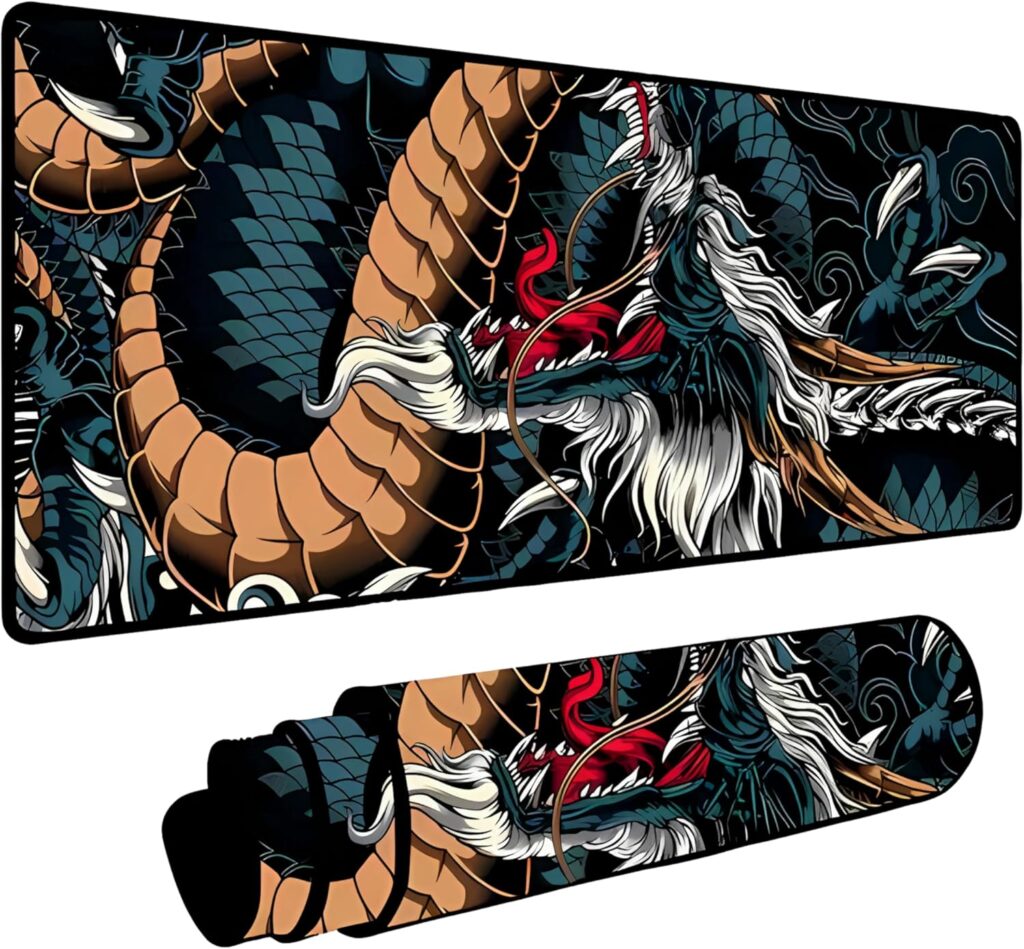 Mouse Pad Gamer Speed Extra Grande 70x35cm Dragão Azul Superfície Rápida Base Antiderrapante Bordas Costuradas Profissional Impermeável Resistente, Desktop PC, Computador, Notebook, Setup. 7 81Nt93uSmWL. AC SL1500