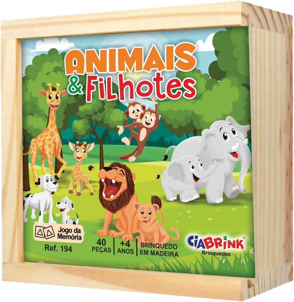 Ciabrink Memória Animais E Filhotes 40 Peças Em Madeira 1 81QjQ5VbKOL. AC SL1500