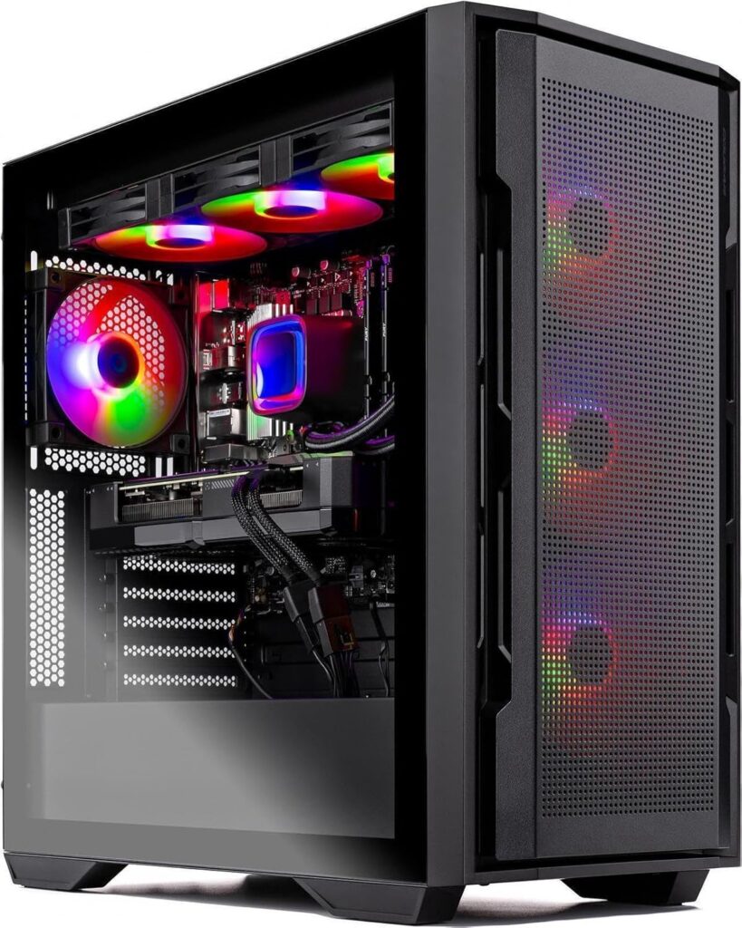 Computador de mesa para jogos Skytech Rampage, Ryzen 7 9700X 3,8 GHz (5,5 GHz Turbo Boost), NVIDIA RTX 5070 Ti 16GB GDDR7, SSD Gen4 de 1TB, RAM DDR5 de 32 GB, 5600 RGB, PSU dourada de 850 W, ARGB AIO 7 81lg7uzIq2L. AC SL1500