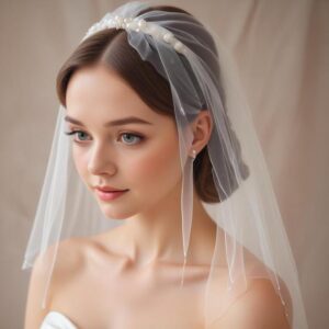 Véu de casamento curto YAEISM: Elegância em 2025!